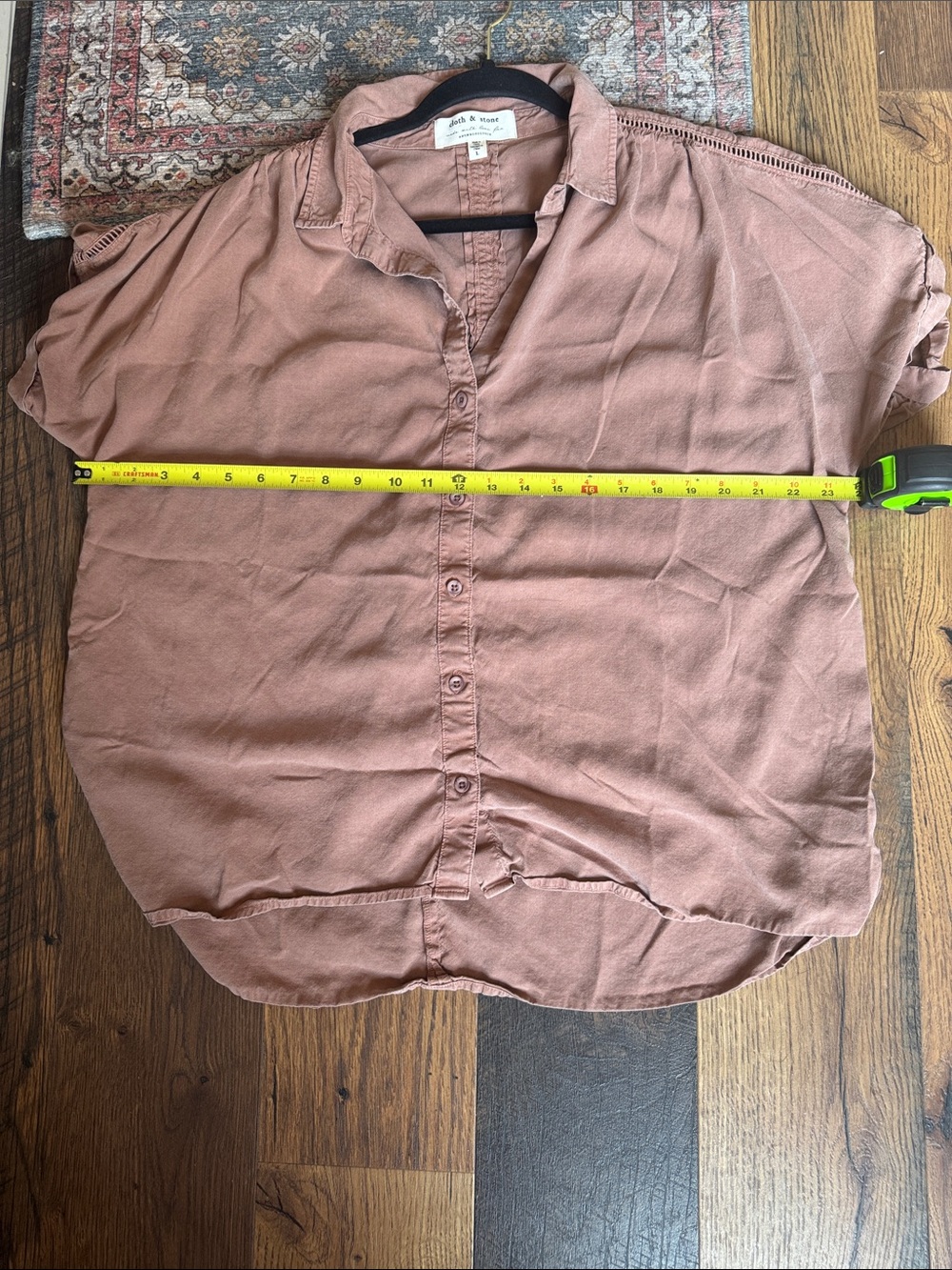 Anthropologie cloth & stone Button Front Blouse in Dusty Rose - Picture 4 of 8